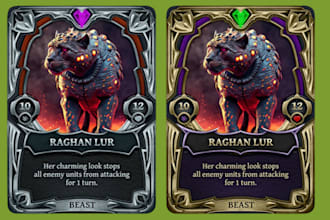 illustrate trading card games, card templates, tabletop and board game artwork