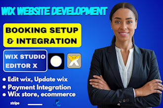 do wix website redesign, wix booking, wix payment integration stripe, wix store
