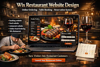 design wix restaurant website with booking and reservation system for eateries