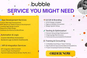 build a bubble io saas web application with webhook, ai and api integration