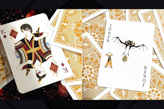 design tarot card style, custom playing card board game uno deck tuck box mockup