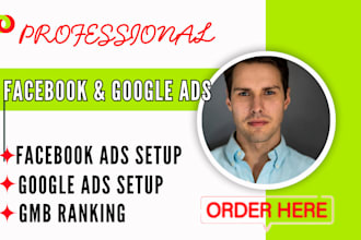setup facebook and google ads, meta ads manager, gmb ranking for ecommerce store