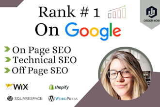 do seo optimization for your wordpress, shopify store, wix, squarespace, kajabi