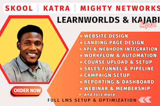kajabi website design, skool, katra, mighty networks, learnworlds, kajabi funnel