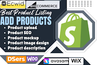 upload add products listing tag to shopify ebay woocommcerce mockup design store