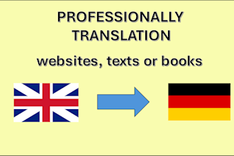 translate professionally your english texts, websites or books to german