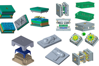 design injection mold cad model silicone mold plastic mold design in solidworks