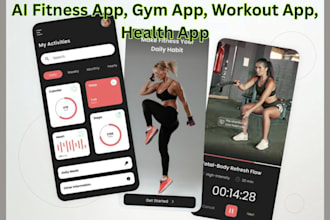build ai fitness app, gym app, workout app, health app, admin panel