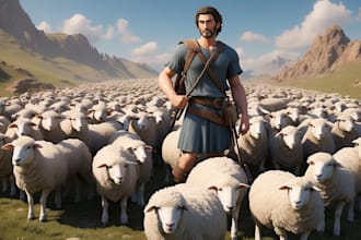 do 3d christian book illustration, children story book illustration, bible story
