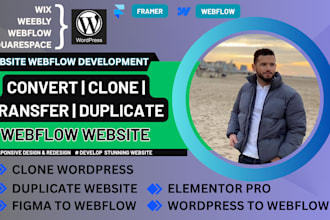convert clone or transfer wix, weebly, squarespace, webflow to wordpress website