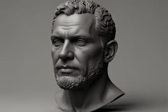 sculpt realistic 3d head bust 3d head model 3d face head sculpt  bust 3d print