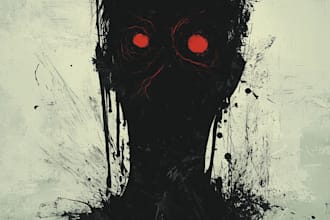 draw dark art and heavy death metal illustration