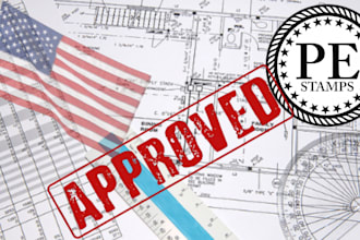 provide pe stamp and review architectural mep, structural plans for USA  permit