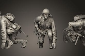 sculpt 3d action figure, 3d statue, 3d figure, 3d miniature for 3d printing