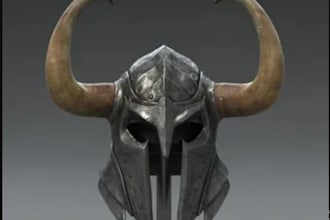 design a 3d printable futuristic oni mask helmet or knight armor for cosplay