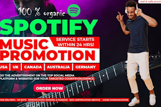 do organic worldwide spotify album promotion, spotify music track promotion