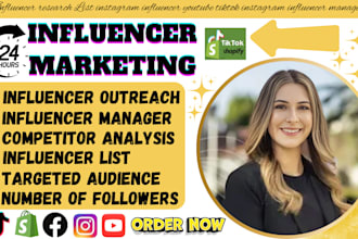 influencer research list instagram influencer youtube tiktok influencer manager