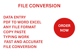 do any file conversion, data entry, web scraping, copy paste