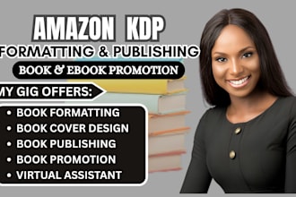 do kdp book formatting , amazon kdp book publishing, and layout design