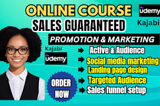 do organic udemy online course promotion, health and fitness course sales page