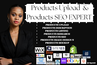 upload products tags products listings  products description SEO writing