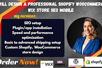design headless ecommerce shopify woocommerce wix store SEO mobile schema markup
