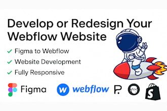 develop or redesign webflow website figma to webflow website
