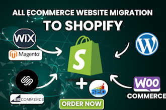 migrate wix, wordpress, bigcommerce, squarespace, weebly store to shopify store