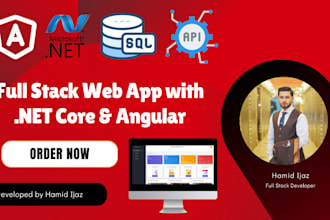 develop fullstack web application using asp dotnet core and angular