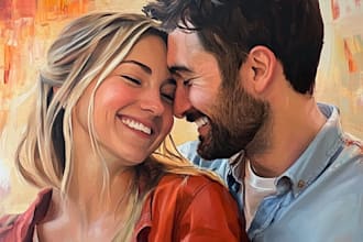paint custom couple or family portrait painting from photo