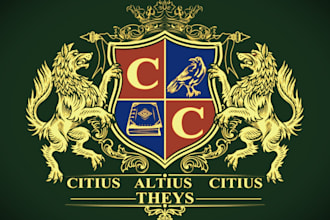 do luxury modern heraldic, royal, family crest coat of arms logo design