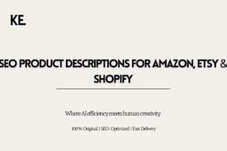 write SEO product descriptions for your amazon, etsy or shopify store