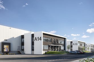 redesign 3d real estate property,logistic company,warehouse store,factory render