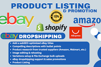 do SEO ebay product listing title description sales promotion ebay dropshipping