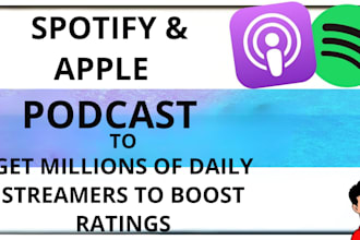spotify podcast promotion get streamers to boost rating, apple podcast promotion