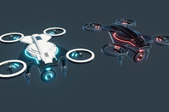 model 3d sci fi drone,battle drone,war drone for game and animation video,render
