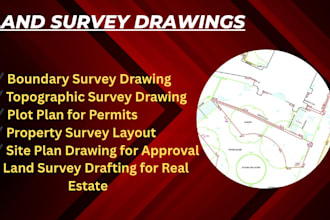 create boundary, topographic, and plot plan survey drawings