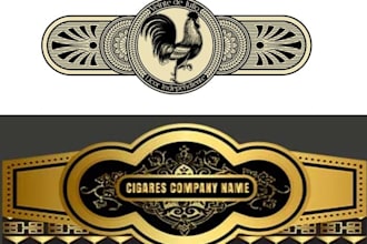 make modern cigar label, cigar logo, cigar band and cigar box or graphics design