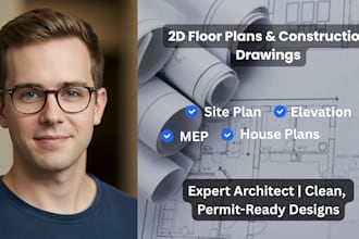 design 2d floor plan mep layout site plan elevation and architectural drawing