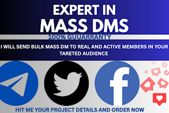 do instagram mass dm, tg mass, twitter mass dm, facebook mass dm to your targets