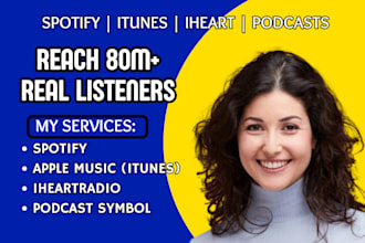 promote your itunes music, iheart, podcast, spotify to 80m active listeners