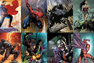 create stunning comic book, manga page, webtoon, superhero and nsfw comic art