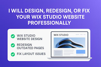 design, redesign wix studio website, wix studio animation, fix wix issues