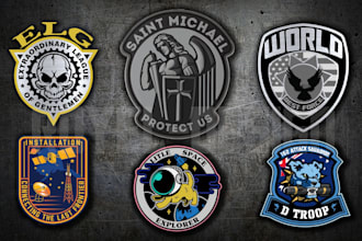 do minimalist logo, stickers, military, army, badges, skulls, patches and labels
