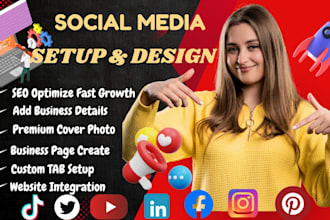 setup facebook business page, instagram, youtube and all social media accounts