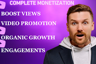 do complete youtube channel monetization USA video organic promotion