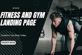 design fitness landing page for personal trainer gym coach