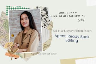 line, copy, and developmental edit for your literary or science fiction book