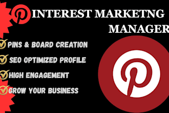 manage pinterest account with SEO optimized profile pins and boards mass dm bot