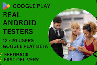 provide real 12 testers or 20 testers for google play console closed testing